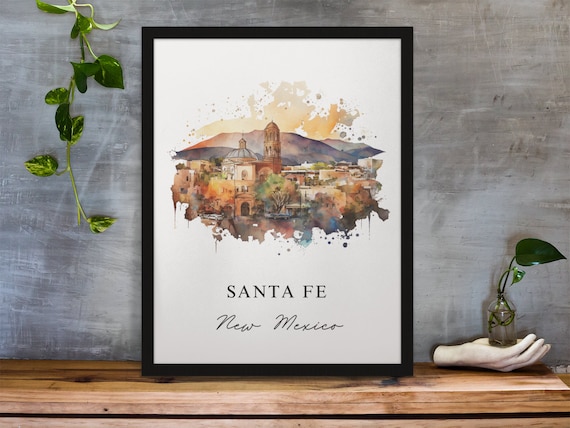 Santa Fe Traditional Travel Poster, New Mexico