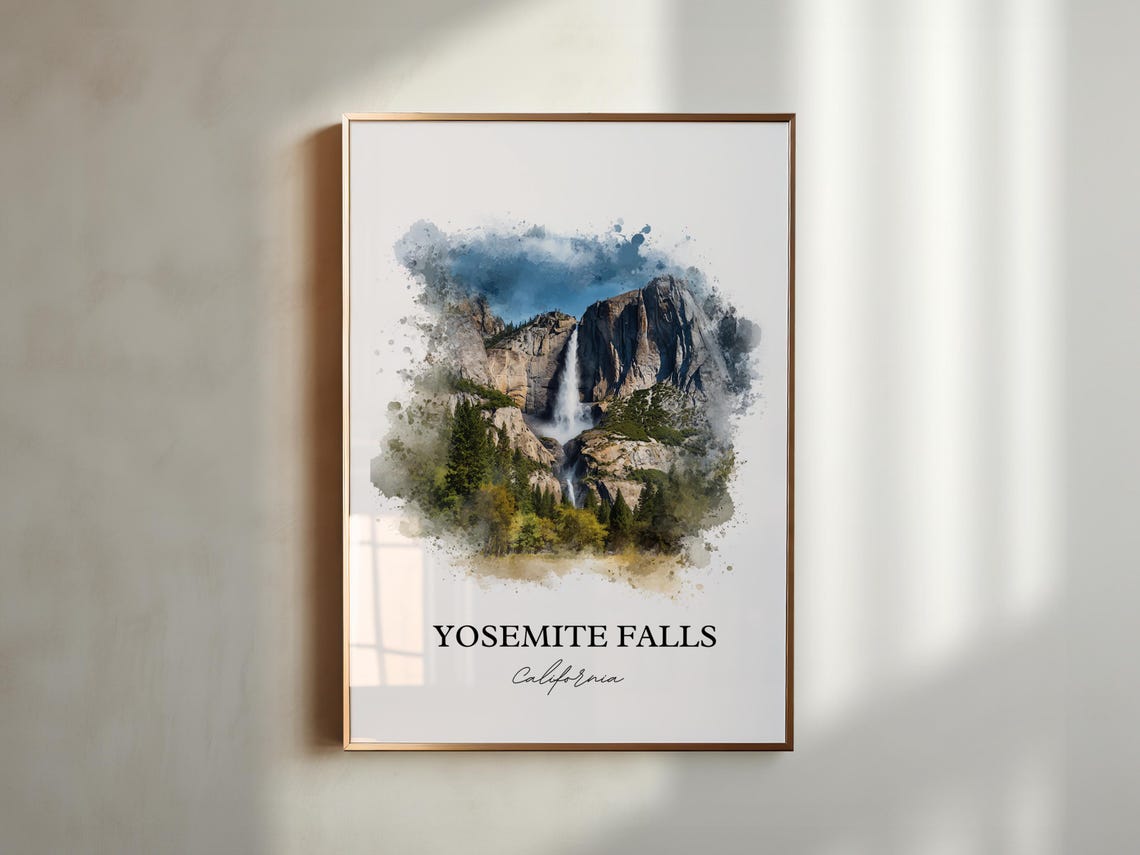Yosemite Falls California National Park Granite Cliff Waterfall Poster - Image 3