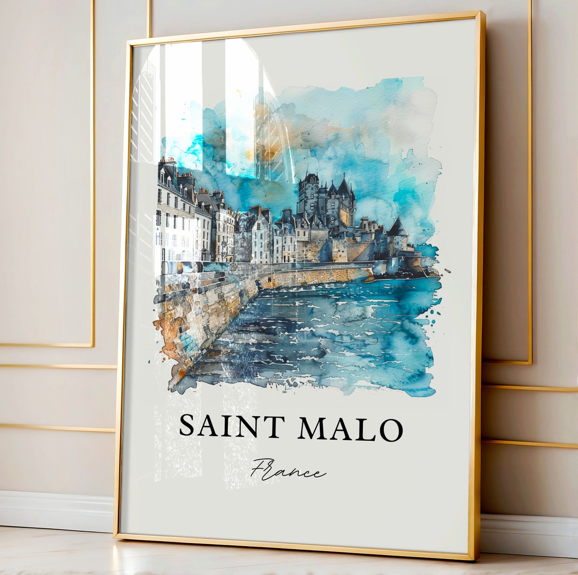 Saint Malo France Watercolor Travel Poster - Image 4