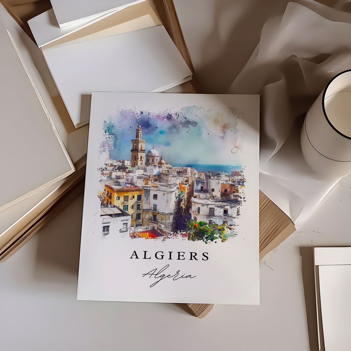 Algiers Algeria Custom Text Art Print - Image 7
