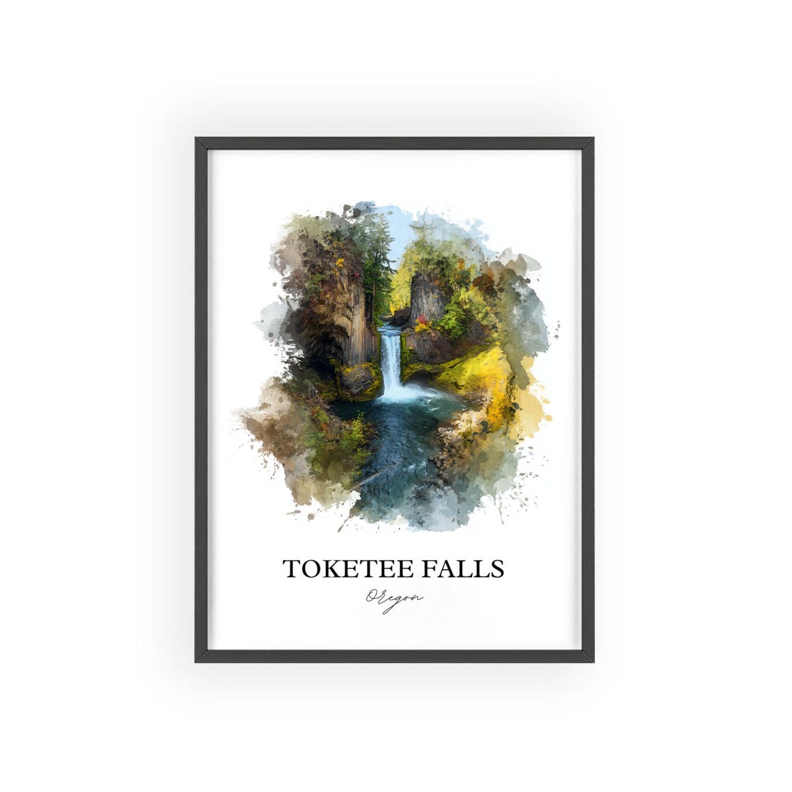 Scenic Toketee Falls Oregon Columnar Basalt Waterfall Poster - Image 2