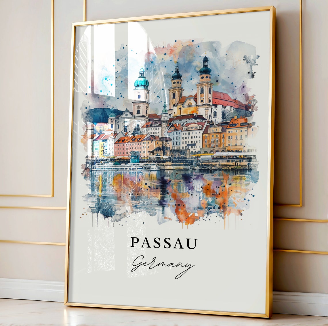Passau Germany Travel Poster, Housewarming Gift - Image 4