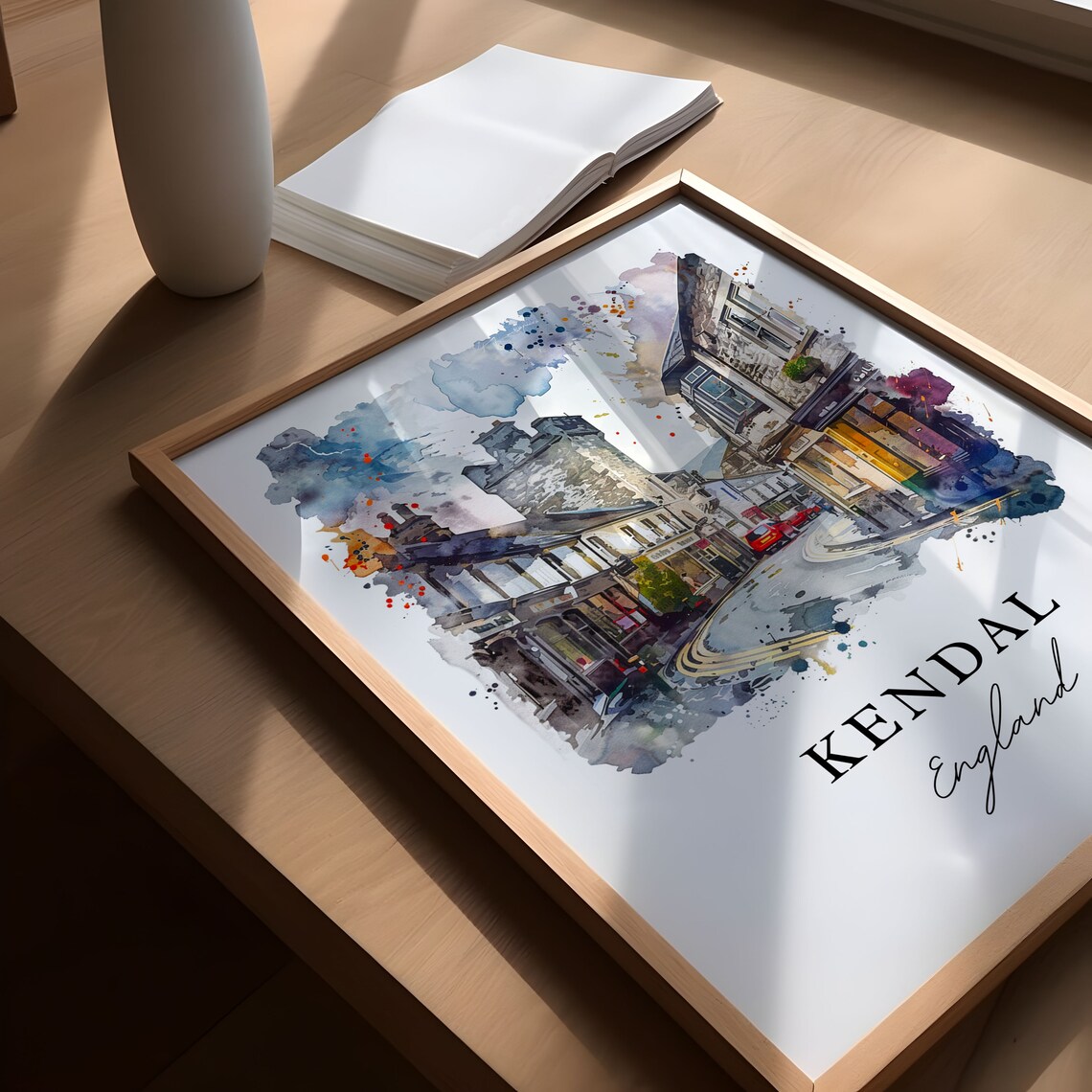Kendal England Watercolor Market Town Street Lake District Poster - Image 5