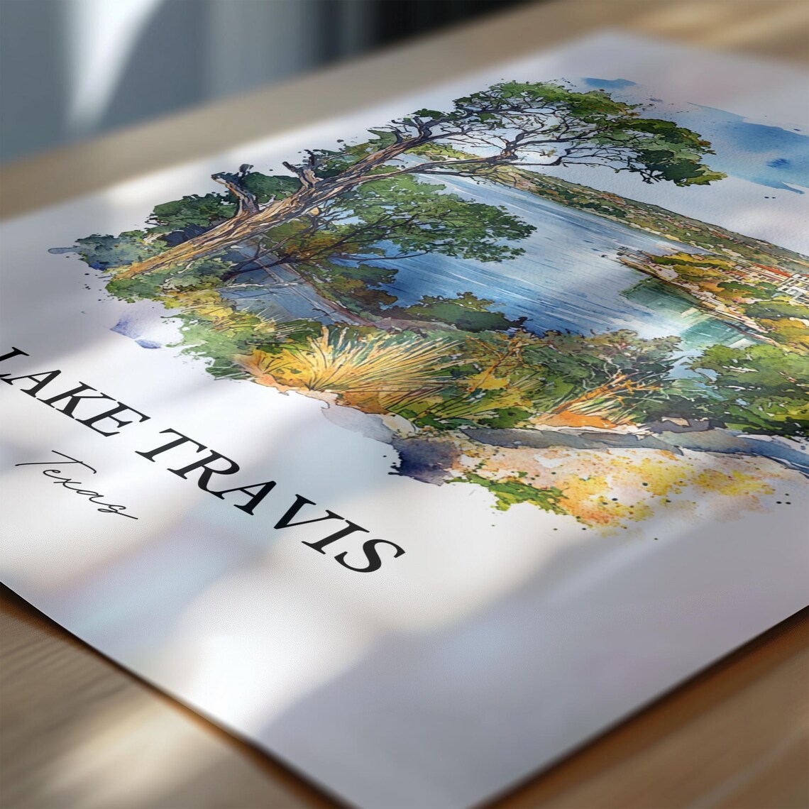 Lake Travis Texas Scenic Hillside Overlook Lakeshore Homes Poster - Image 6