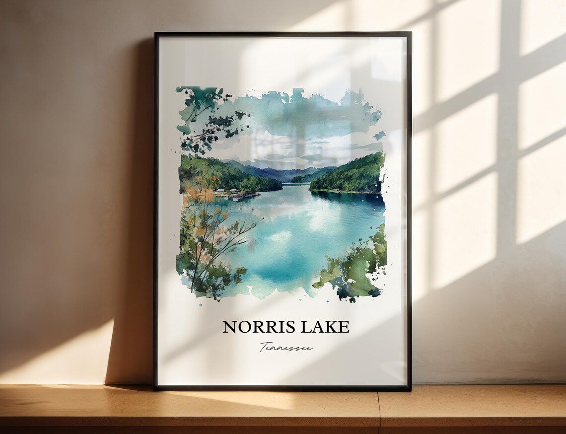 Norris Lake Tennessee Lush Green Hills Blue Water Valley Poster