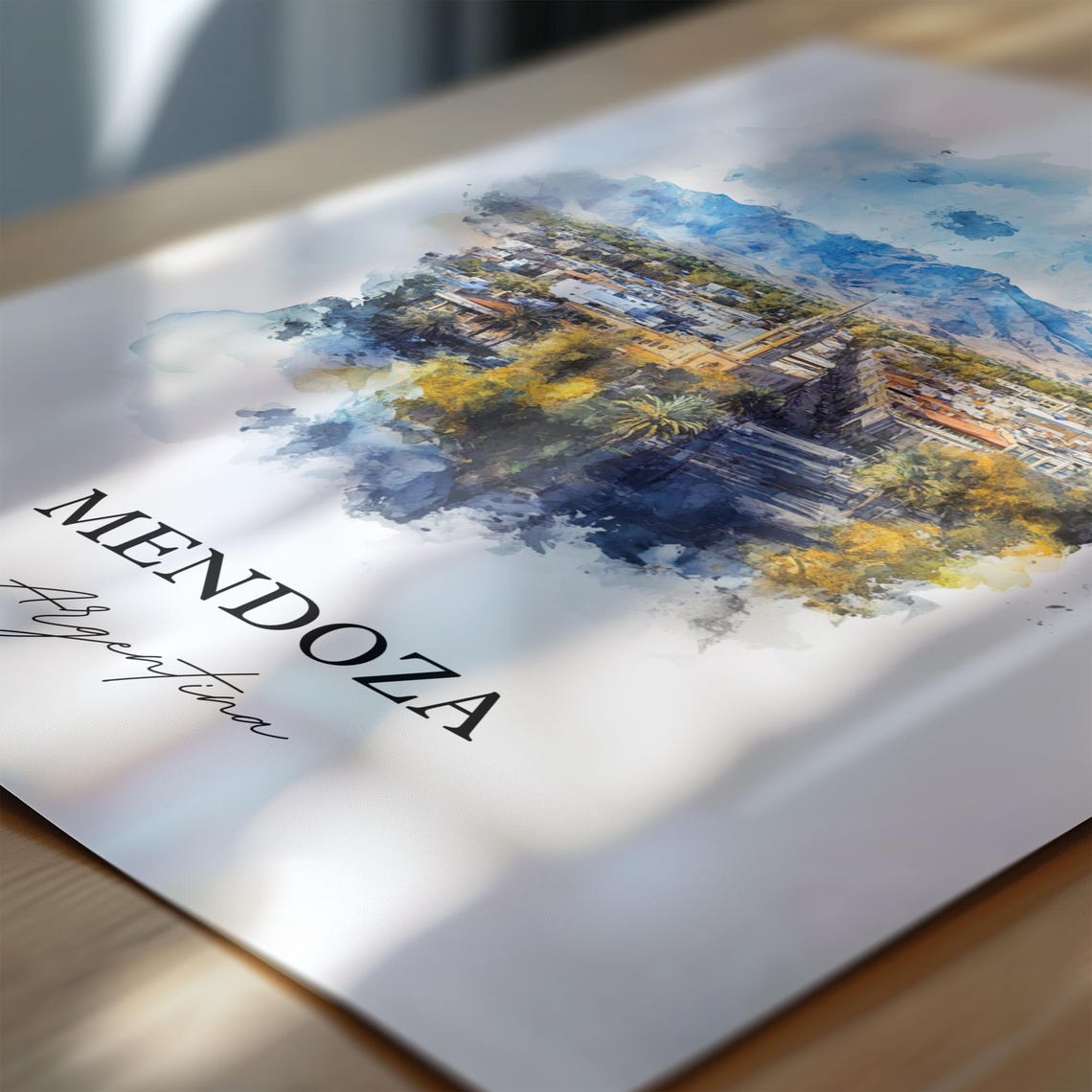 Mendoza Argentina Wall Art Print Watercolor Gift Travel Poster Housewarming - Image 6