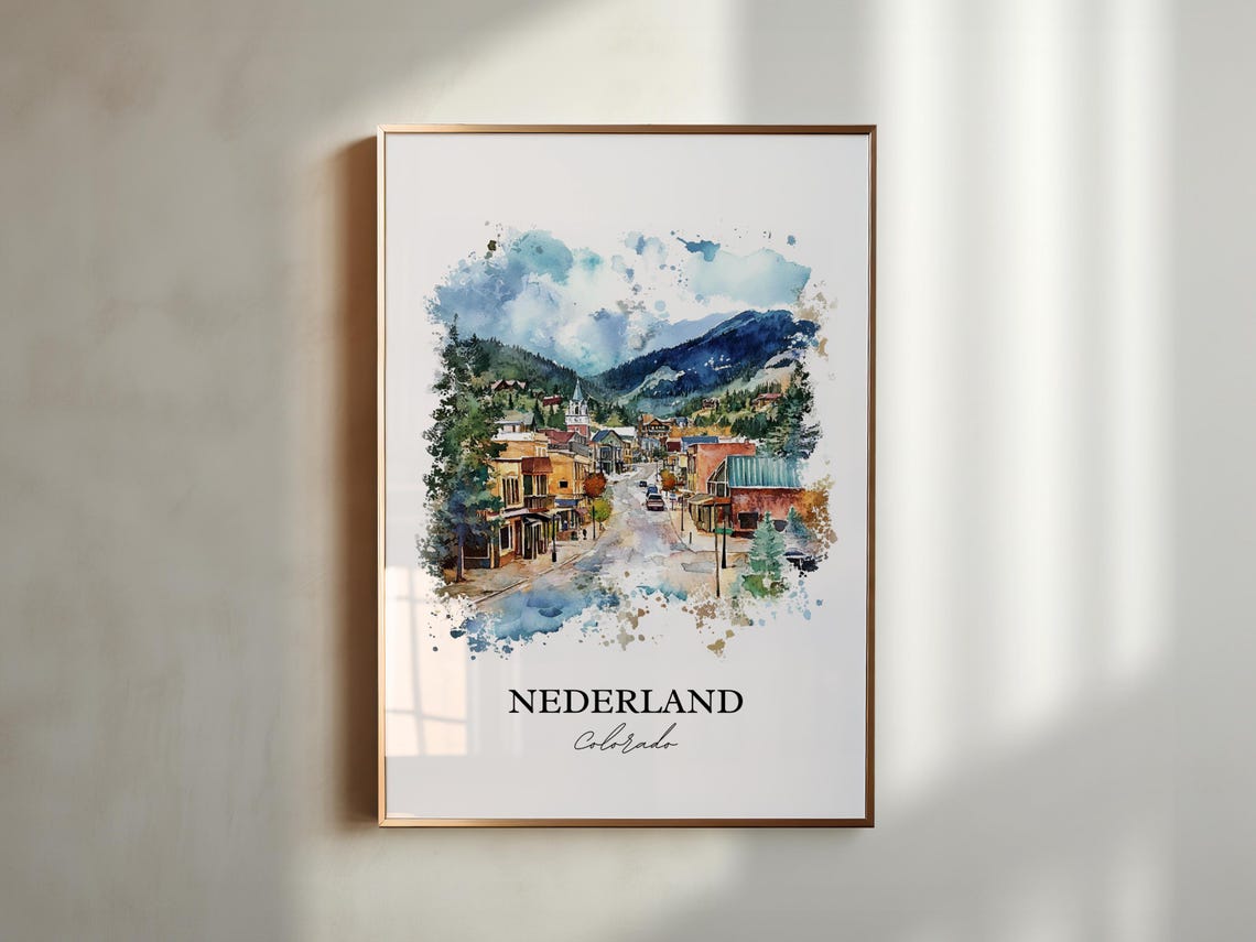 Nederland Colorado Pine Mountain Town Watercolor Travel Gift Poster - Image 4