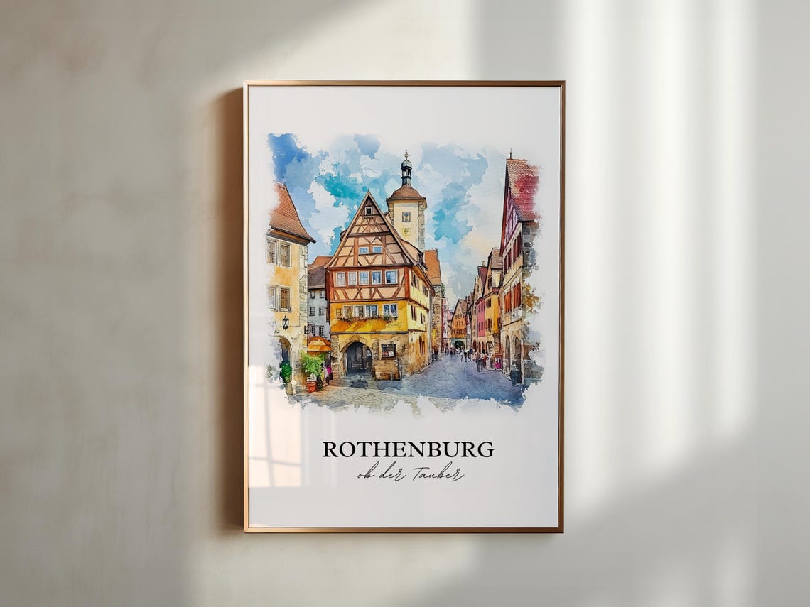 Rothenburg Ob Der Tauber Watercolor Travel Poster - Image 4