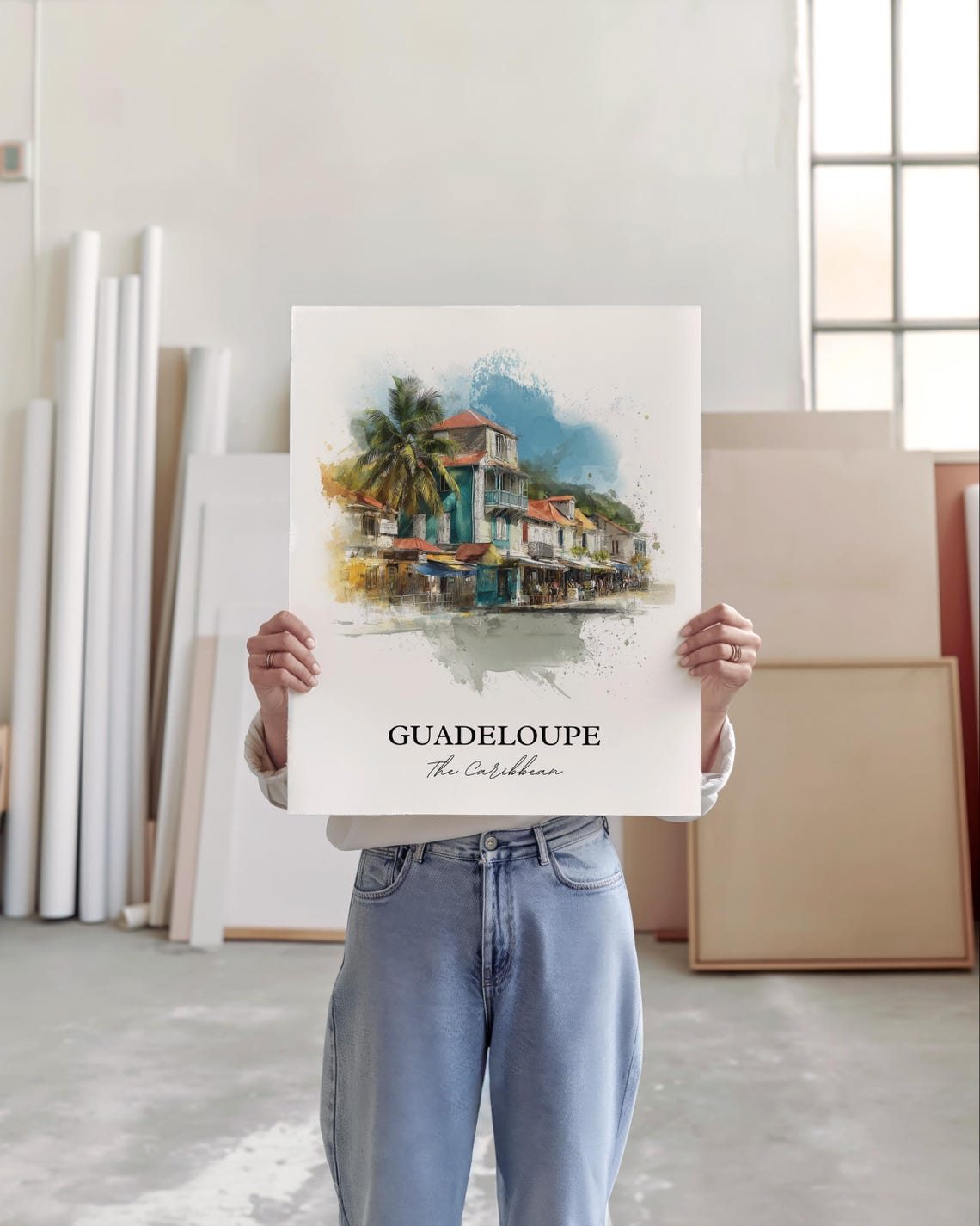 Guadeloupe Wall Art Print Caribbean Watercolor Gift Travel Poster Housewarming - Image 5