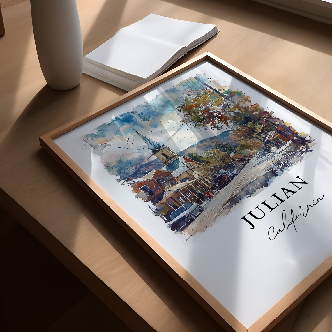Julian California Watercolor Historic Main Street Church Poster - Image 5
