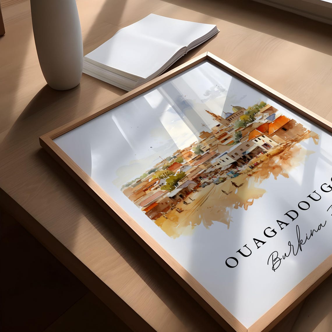 Ouagadougou Burkina Faso Art Print, Custom Text - Image 5
