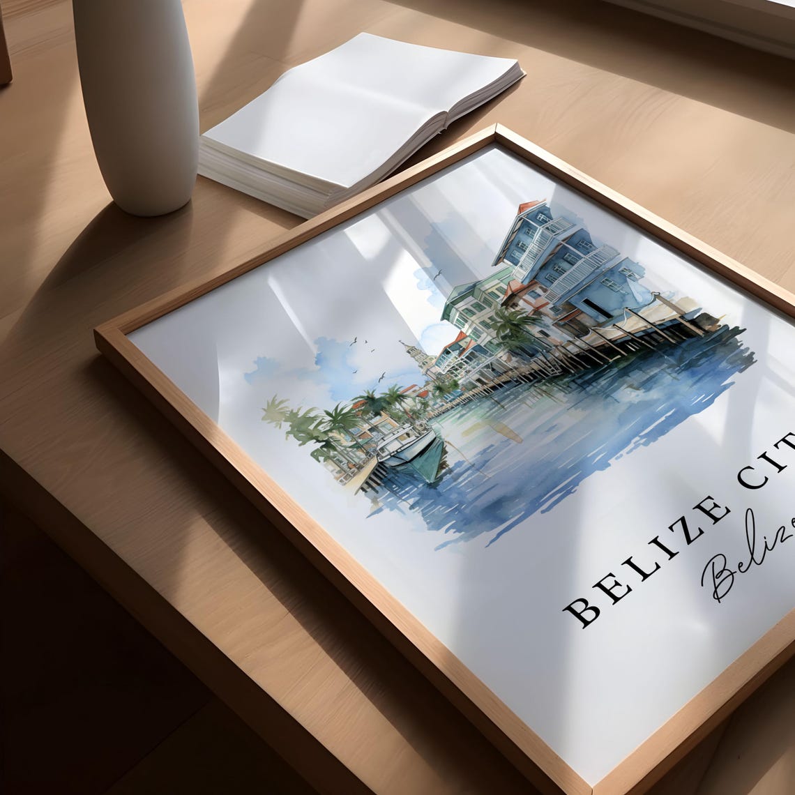Belize City Wall Art Poster Island Wedding Gift Birthday Present Custom Text Personalized - Image 4