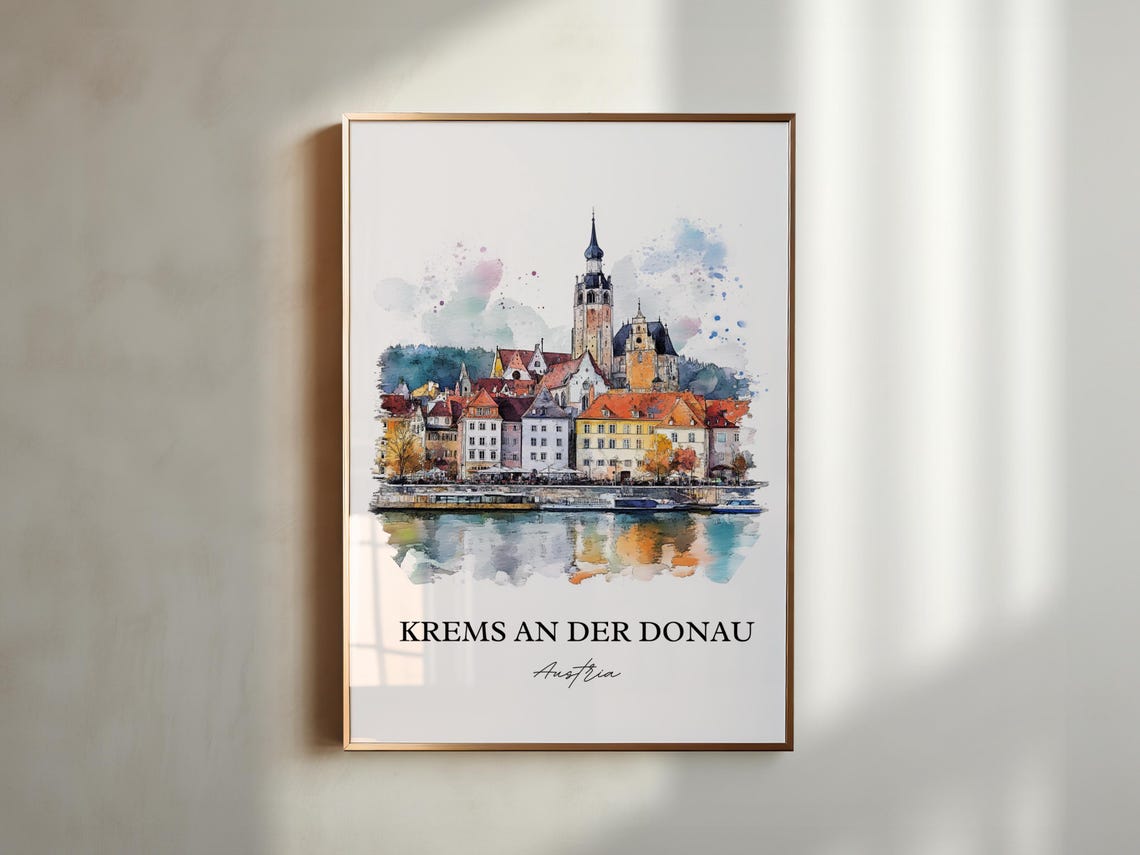 Krems An Der Donau Watercolor Travel Poster, Lower Austria - Image 5