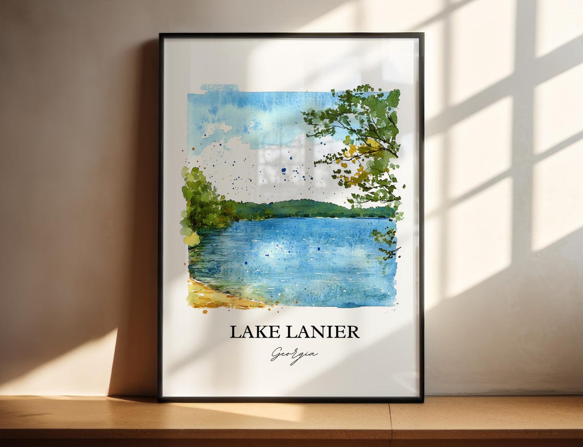 Lake Lanier Georgia Bright Blue Water Sunny Shoreline Poster