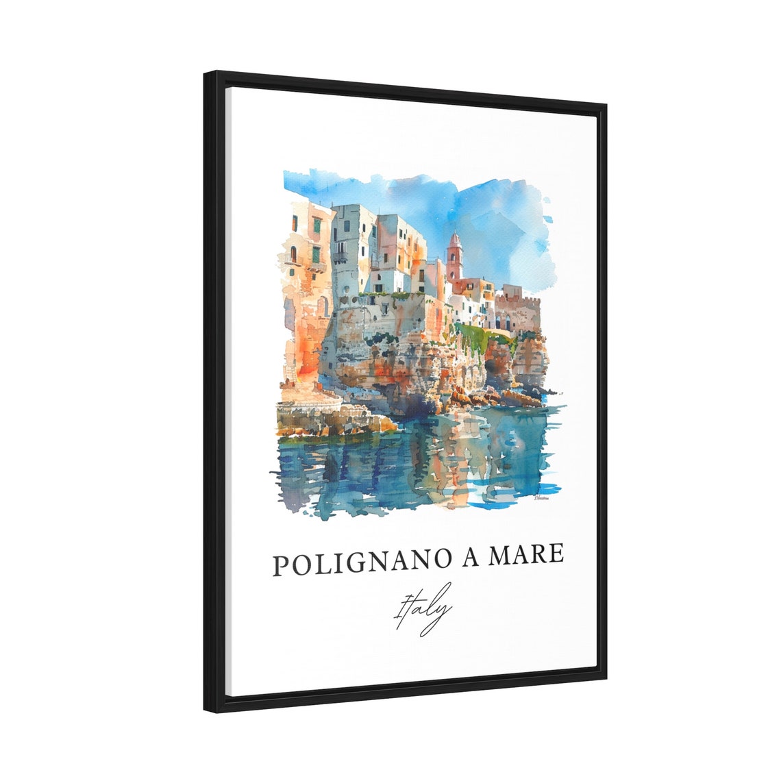 Polignano A Mare Watercolor Travel Poster, Italy - Image 2