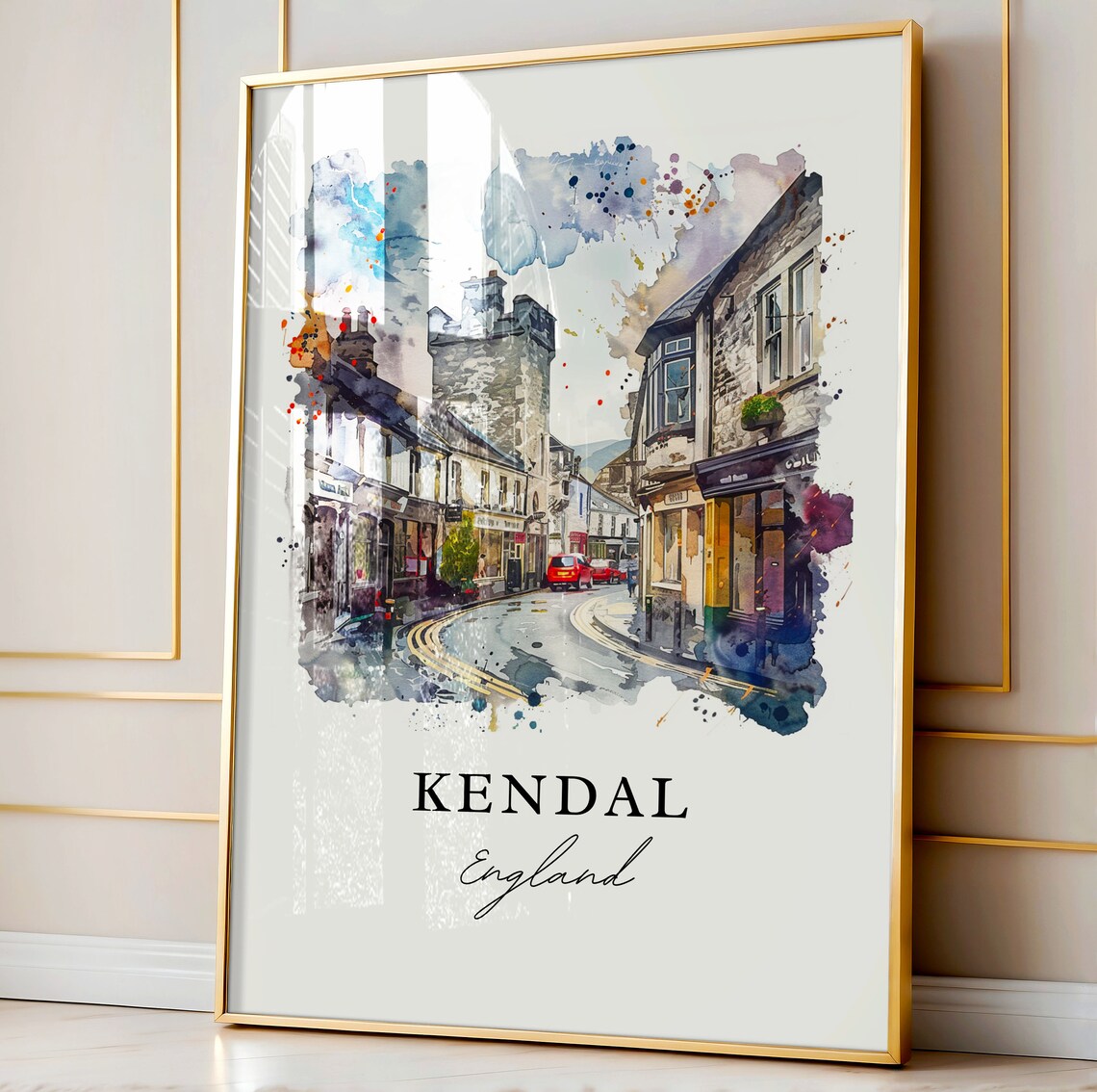 Kendal England Watercolor Market Town Street Lake District Poster - Image 4