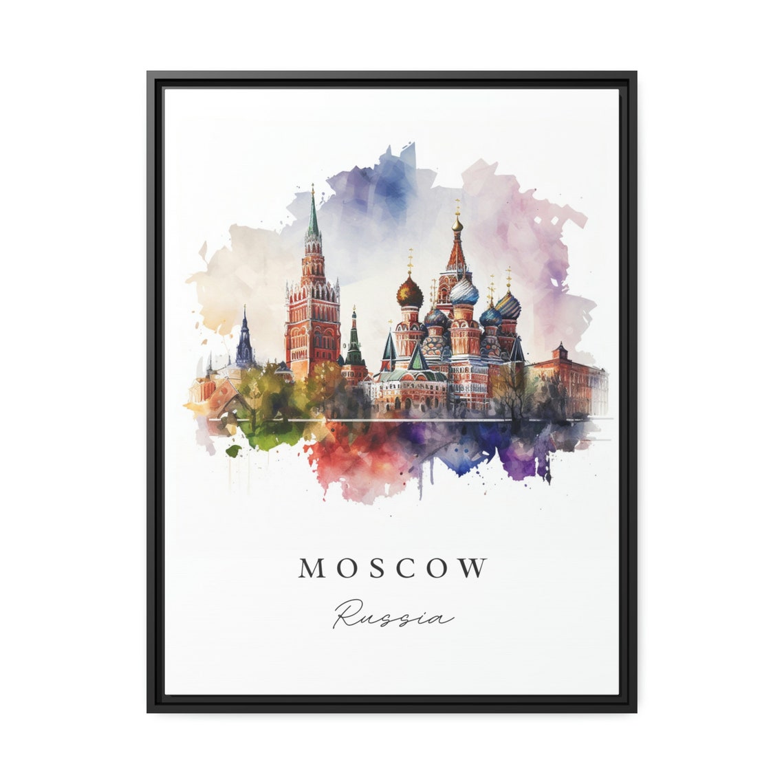 Moscow Russia Watercolor Travel Poster, The Kremlin - Image 3