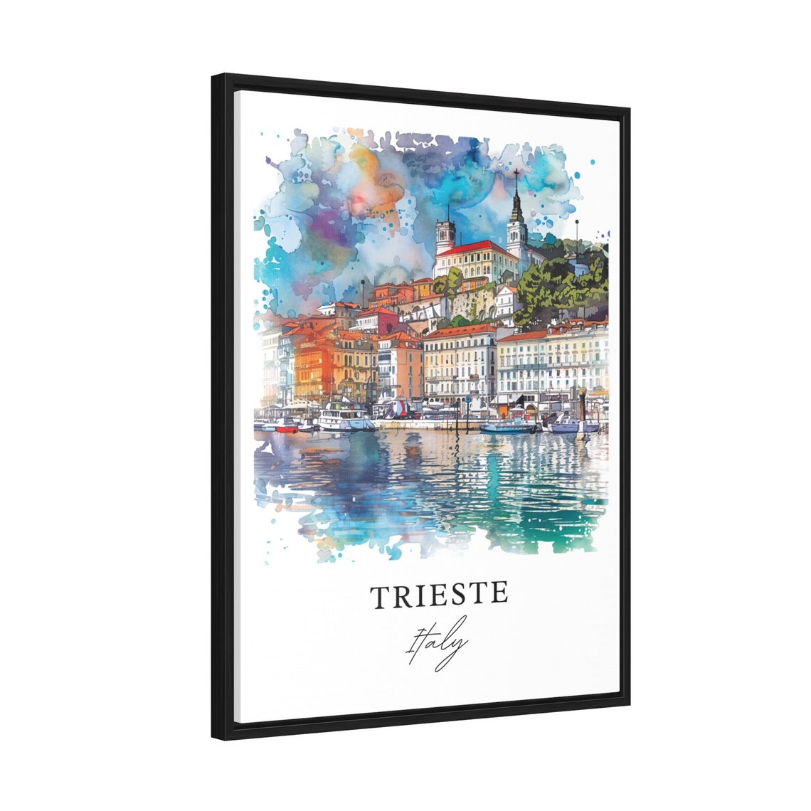 Trieste Italy Watercolor Travel Poster, Italy Print - Image 2