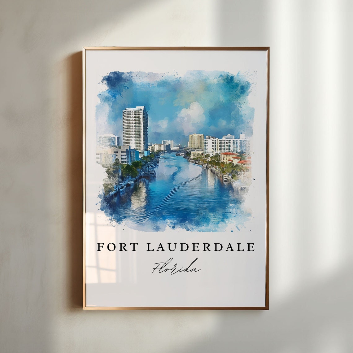 Fort Lauderdale Florida Intracoastal Waterfront Skyline Poster