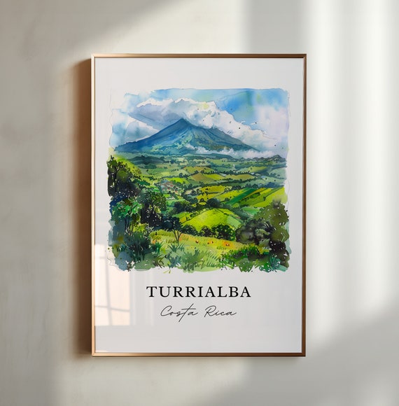 Turrialba Cr Wall Art Turrialba Costa Rica Print Cartago Cr Watercolor Turrialba Gift Travel Print Travel Poster Housewarming Gift