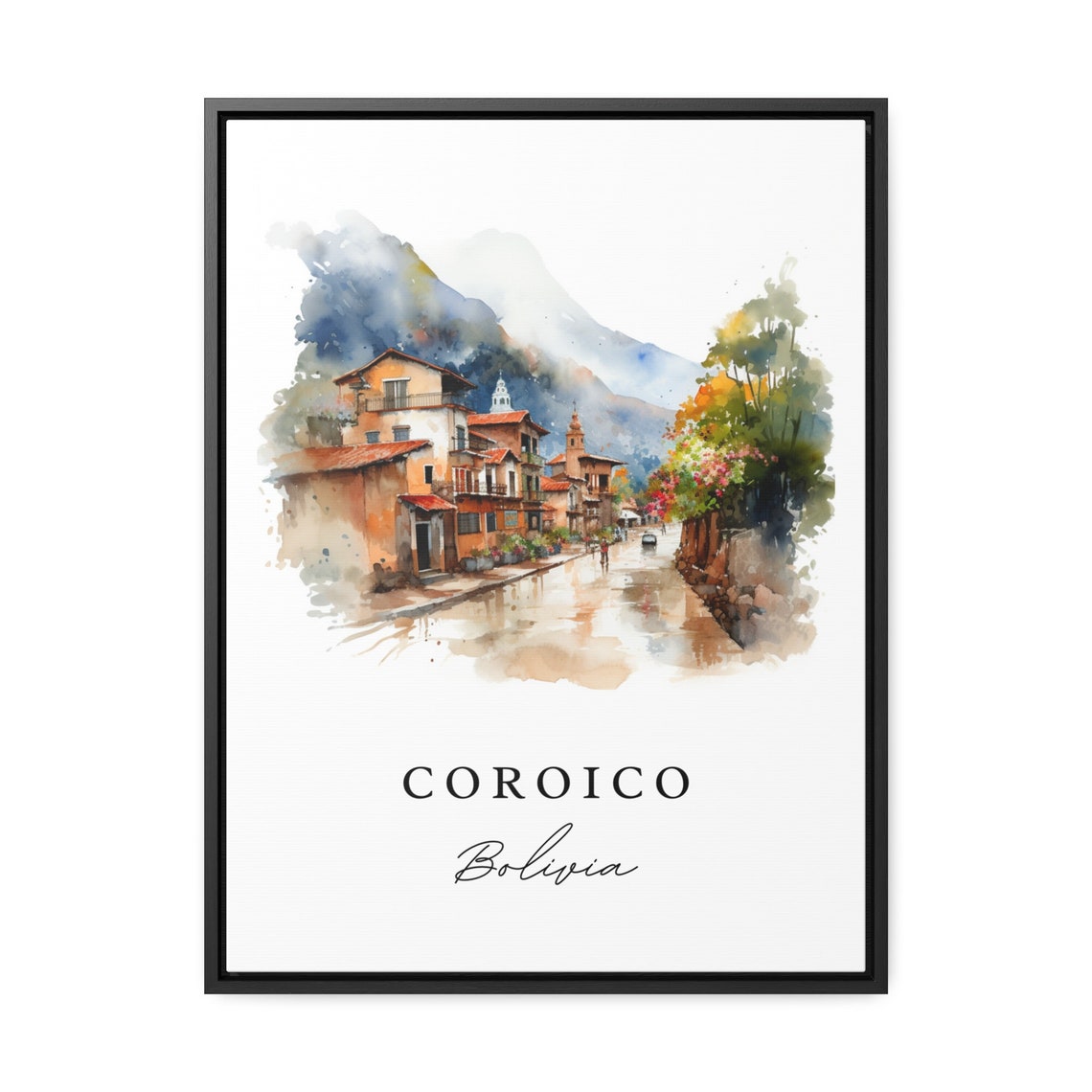 Coroico Brazil Wall Art Bolivia Poster Print Wedding Gift Nor Yungas Province Present Custom Text Perfect - Image 2