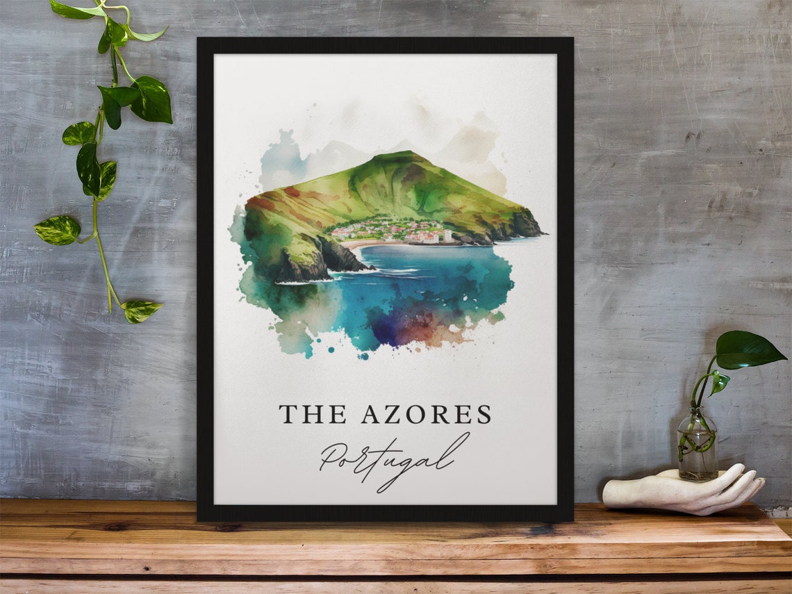 Azores Watercolor Travel Poster, Portugal Wall Art - Image 3