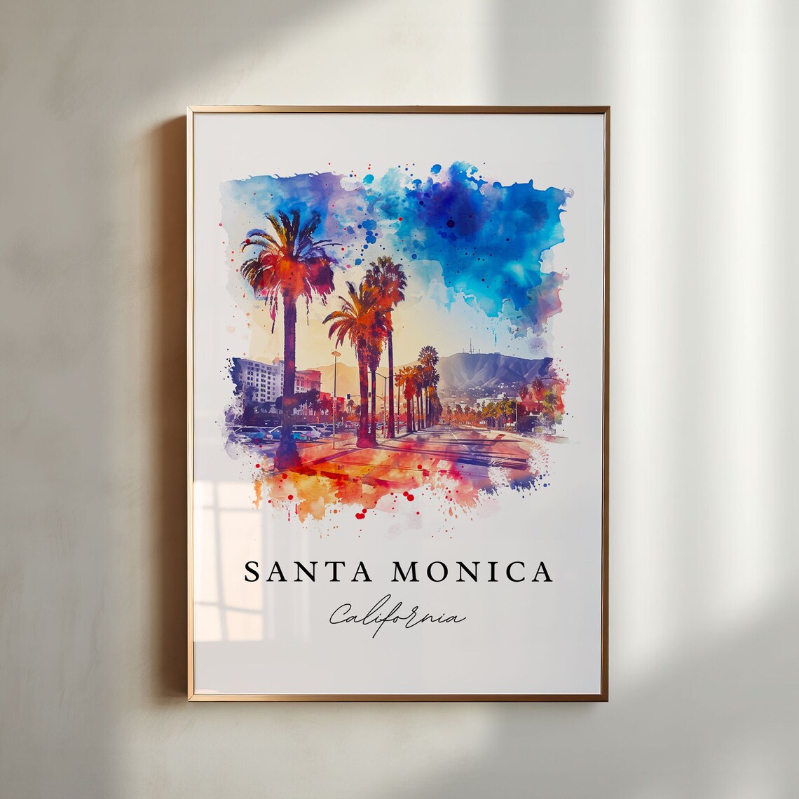 Santa Monica Travel Poster, Los Angeles Gift