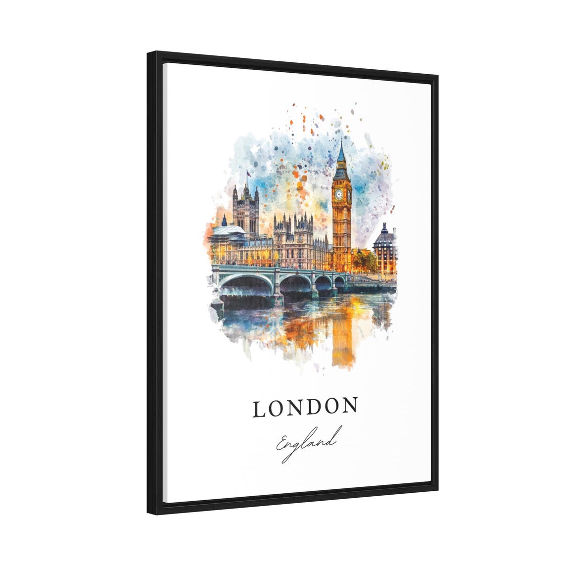 London England Big Ben Watercolor Travel Poster - Image 2