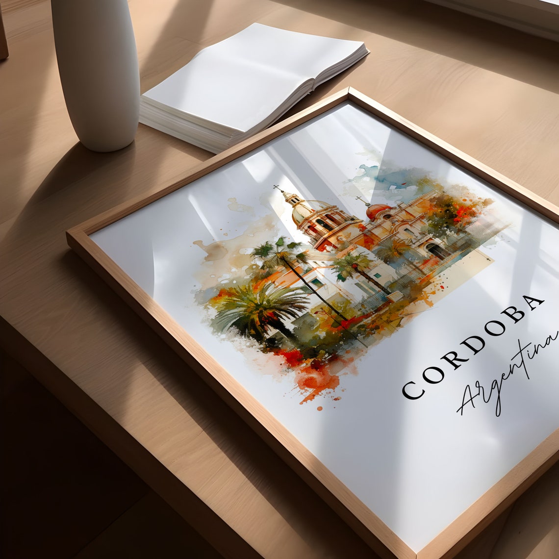 Cordoba Argentina Wall Art Poster Print Wedding Gift Birthday Present Custom Text Perfect - Image 6