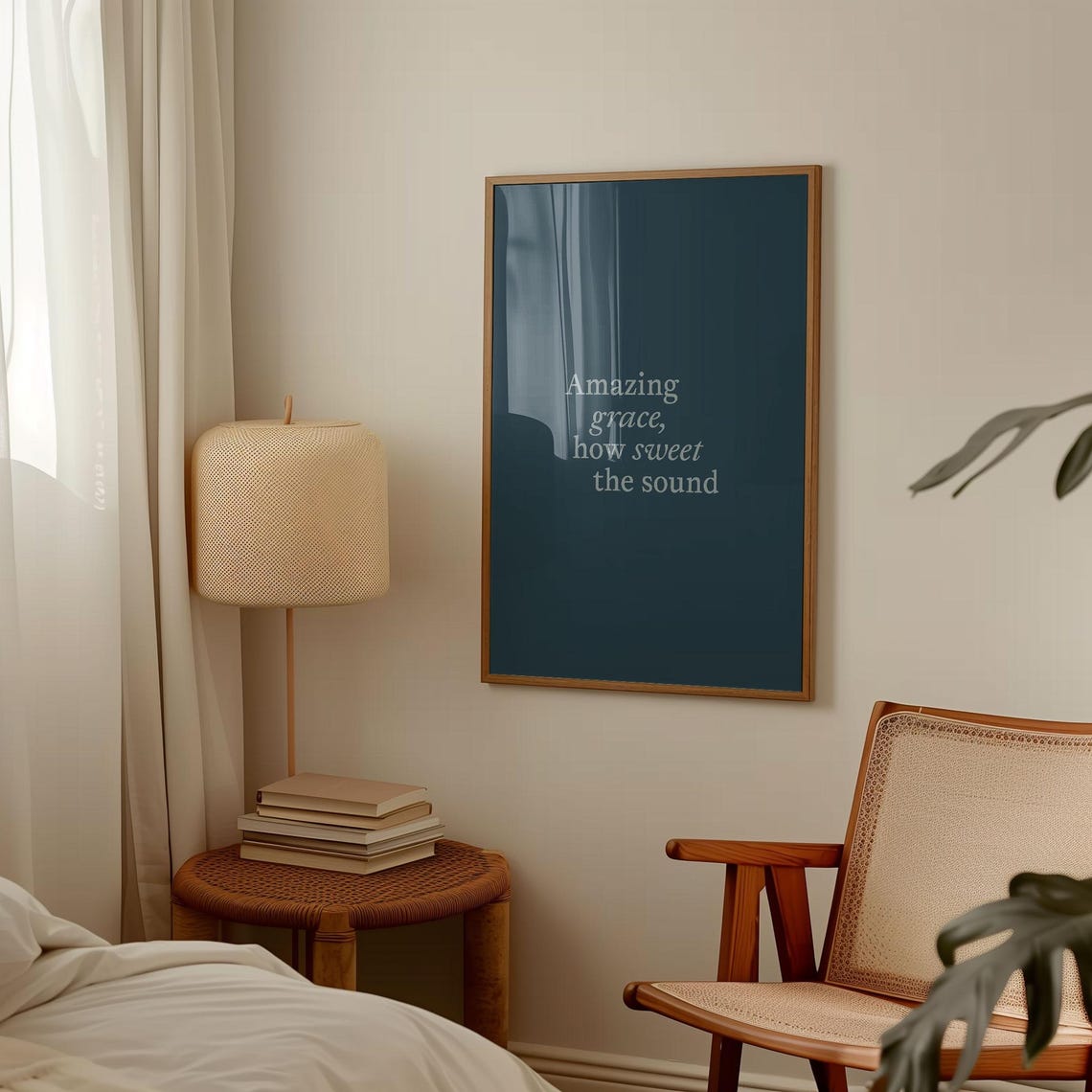 Amazing Grace Lyrics Poster Christian Song Art Work Christian Wedding Gift Faith Print Christian Quote Wall Art How Sweet The Sound - Image 3