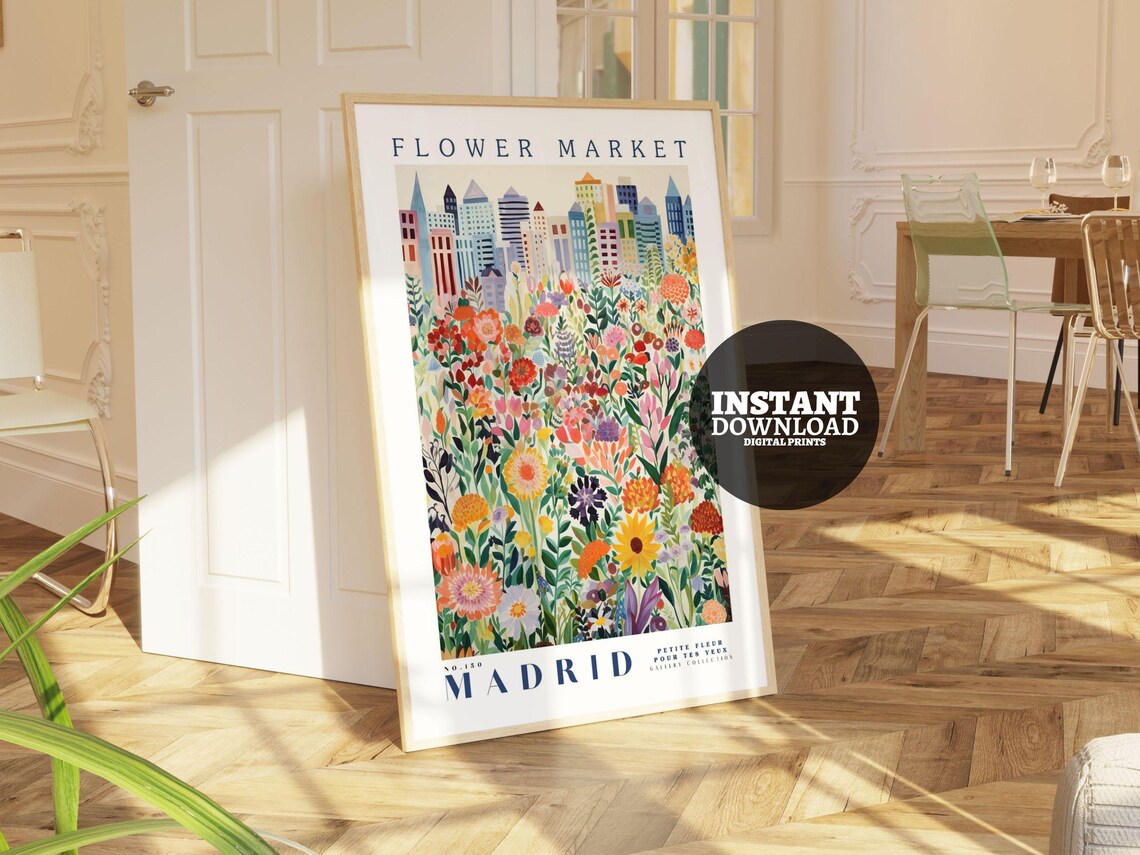 Flower Market Print Madrid, Botanical Wall Art Print - Image 2