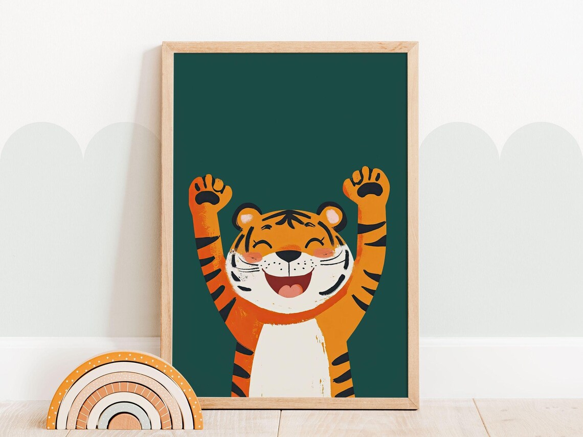 Jungle Nursery Tiger Safari Nursery Decor Art Print - Image 3