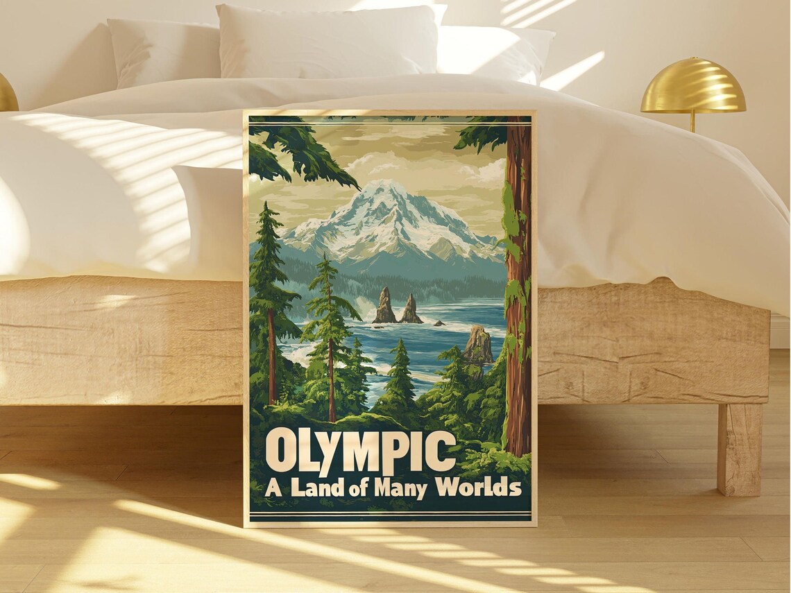 National Park Retro Travel Poster, Vintage Landscape