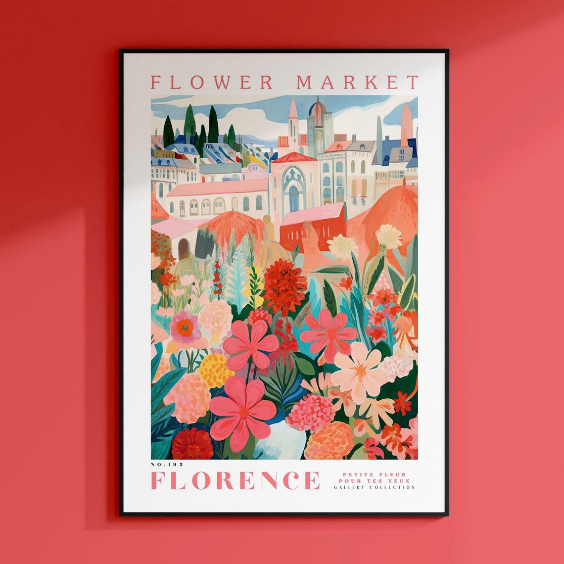 Flower Market Print, Florence Botanical Illustration
