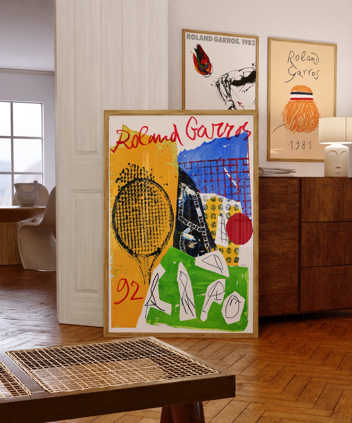 Roland Garros 1992 Print Tennis Poster Roland Garros Poster Sports Wall Art Tennis Print Mid Century Modern Print - Image 3