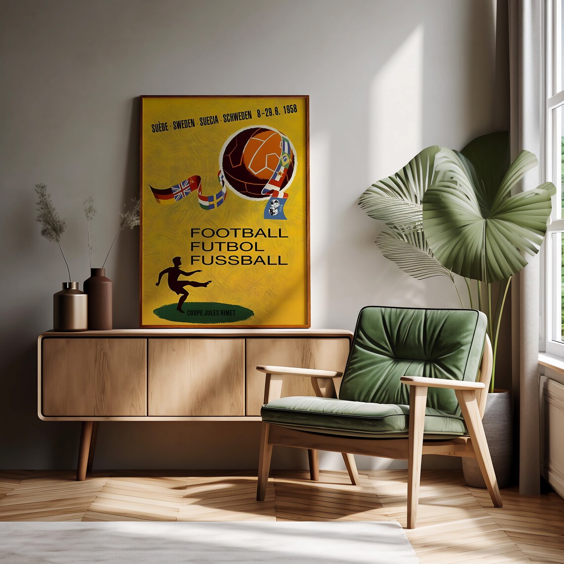 World Cup 1958 Vintage Football Poster Print - Image 3