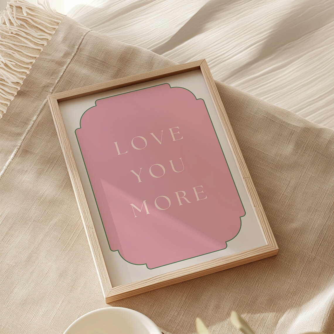 Love You More Quote Print, Romantic Wall Art - Image 2