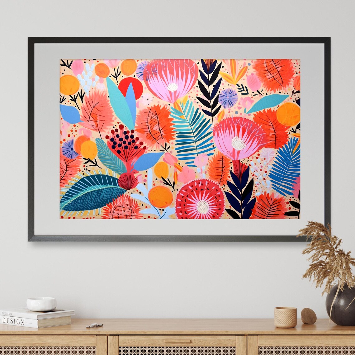 Australian Bottlebrush Botanical Abstract Art Print