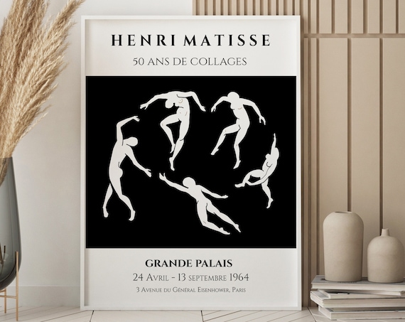 Henri Matisse La Danse Dancers Exhibition Black and White Poster