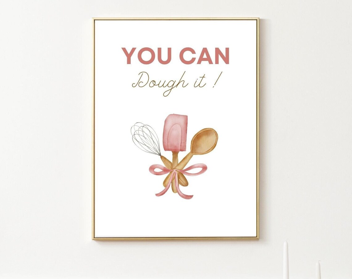 You Can Dough It Baking Pun Kitchen Utensils Cute Gift Poster