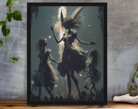 Dancing Witches Gothic Poster Print Collage Art Gothic Home Decor Retro Art Gothic Wall Decor Goth Art Art Print Wall Decor Gift