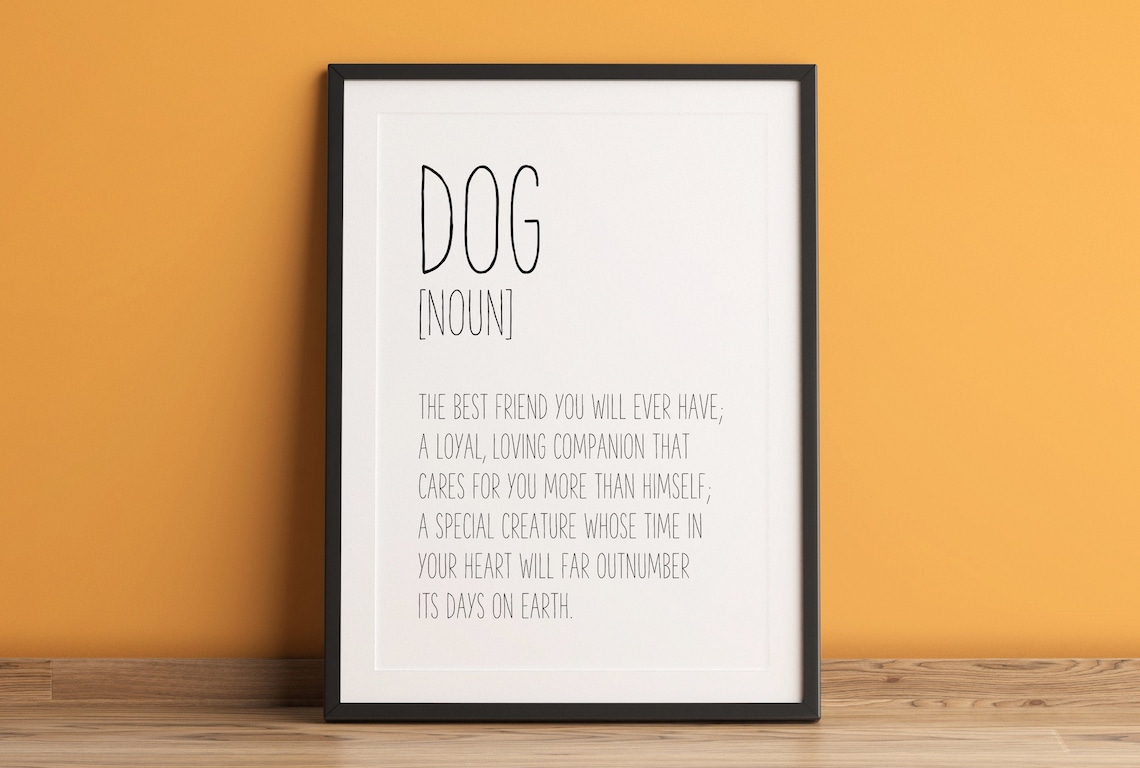 Dog Lover Quote, Funny Dog Definition Art Print