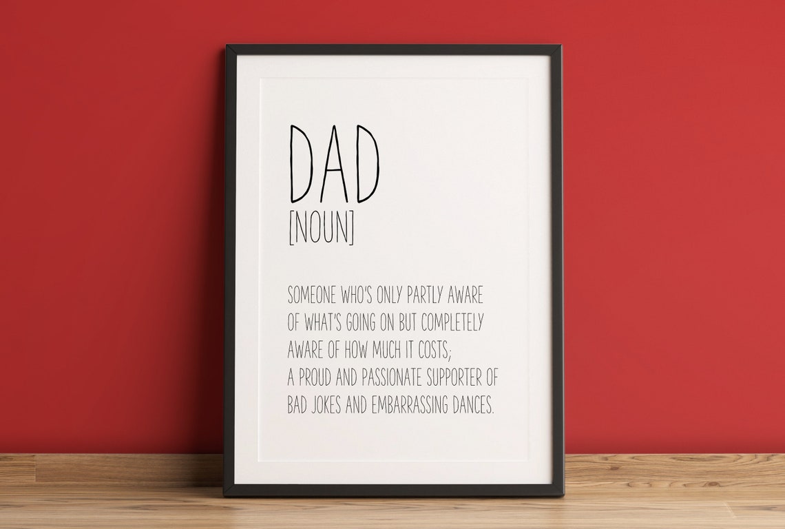 Dad Definition Funny Wall Art Print