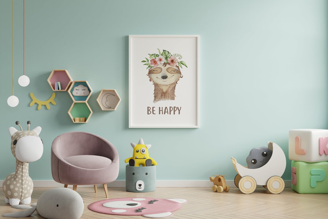 Sloth Baby Nursery Decor, Cute Art Print - Image 2
