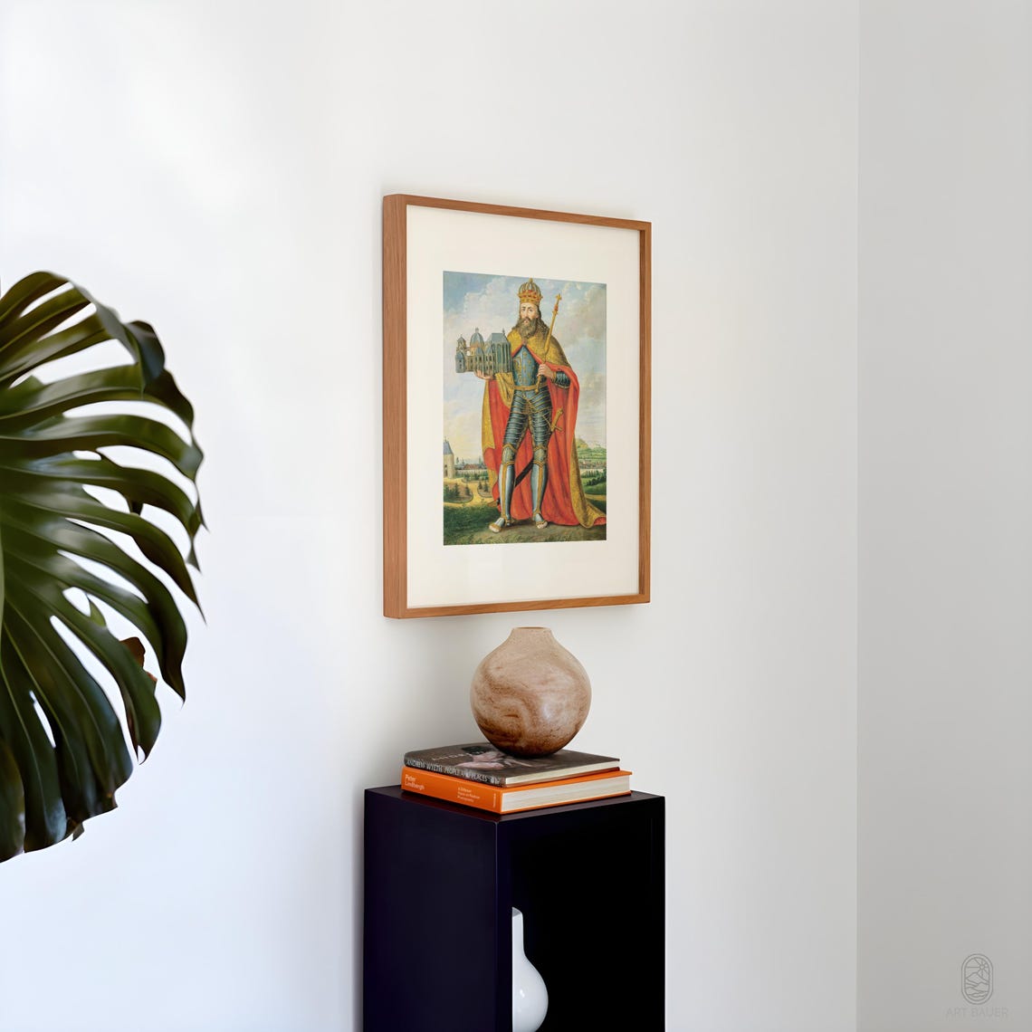 Portrait Of Charlemagne Scheuren 1825 Charlemagne Illustration Vintage Portrait Art Holy Roman Empire Poster Print - Image 2