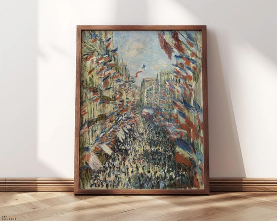 Rue Montorgueil Paris, Monet-Inspired Travel Poster