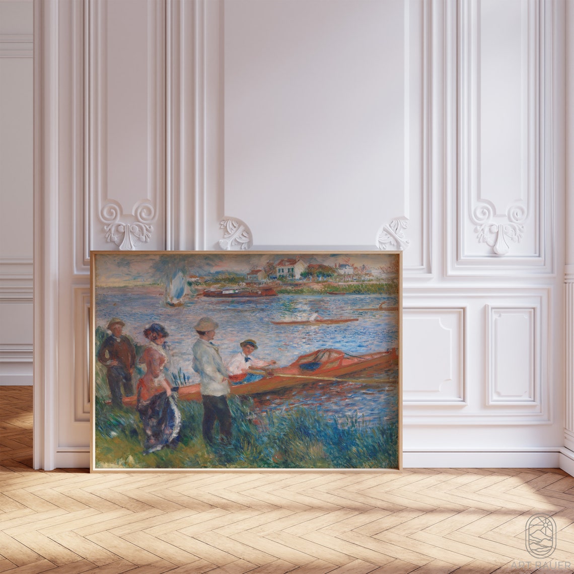 Oarsmen At Chatou Auguste Renoir Vintage French Oil Painting Sailboat Illustration Lakehouse Decor Impressionist Art 1879 - Image 5