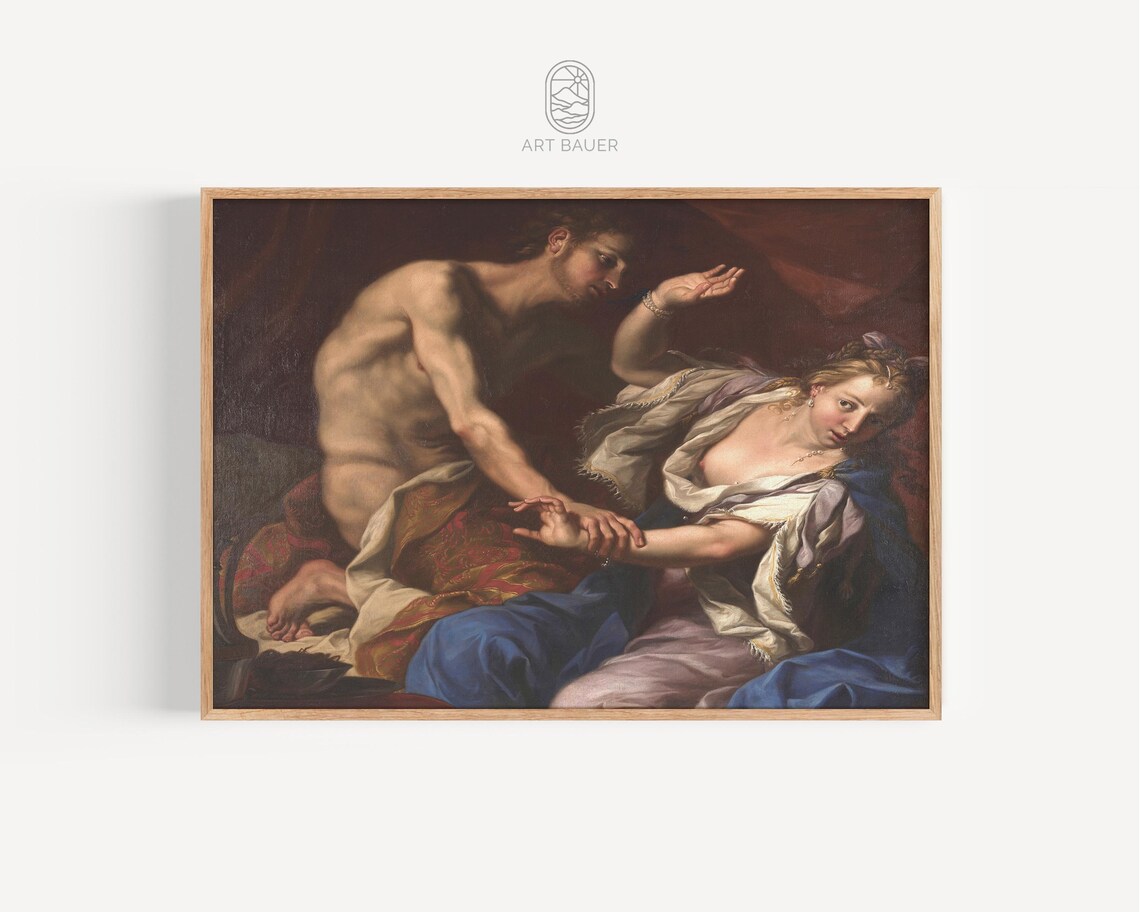 Guercino 1650 Amnon and Tamar Italian Baroque Painting Drama Art Print