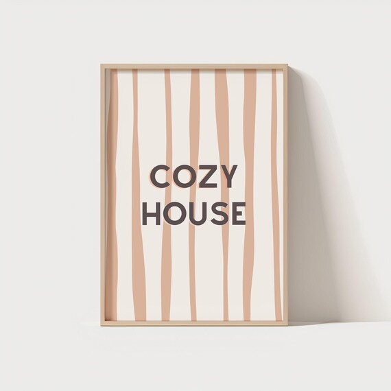 Cozy House Wall Art Warm Neutral Poster Minimalist Home Decor Beige Modern Jpg