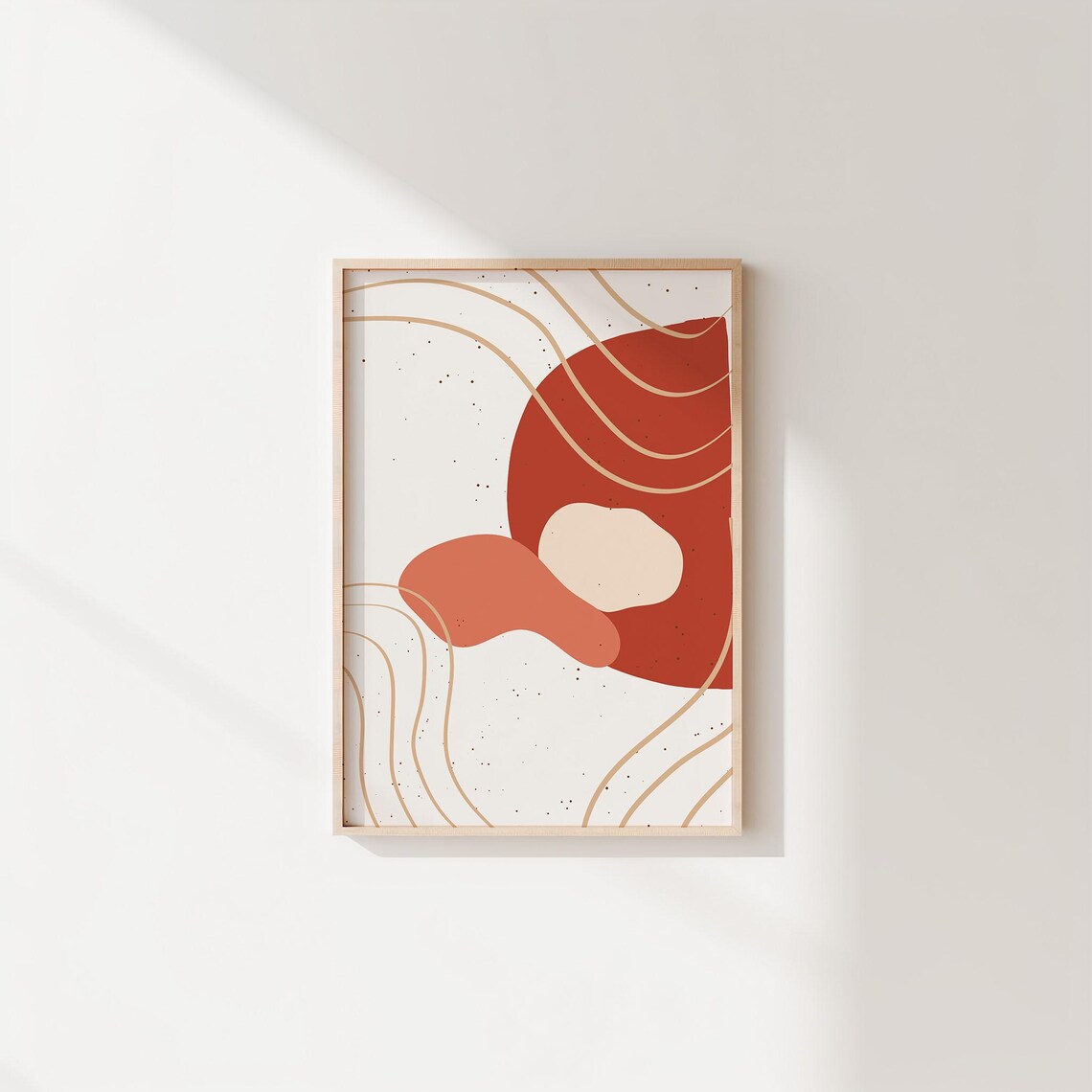 Abstract Boho Wall Art Poster Terracotta Mid Century Modern Minimalist Neutral Earthy Decor Print
